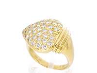 Gouden hart ring met diamant - afbeelding 5 van  10