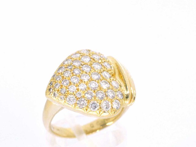 Gouden hart ring met diamant - afbeelding 6 van  10