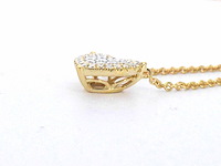 Gouden hartvormige hanger en collier vol met diamanten - afbeelding 12 van  12