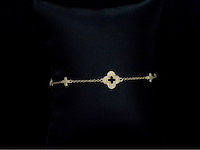 Gouden klaver vier armband met diamanten - afbeelding 4 van  9