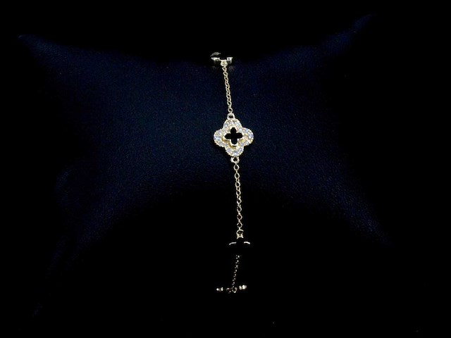 Gouden klaver vier armband met diamanten - afbeelding 5 van  9