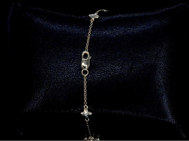 Gouden klaver vier armband met diamanten - afbeelding 9 van  9