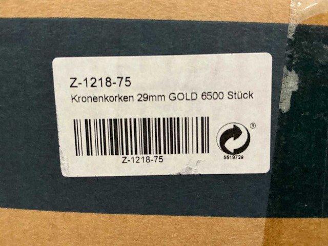 Gouden kroonkurken 29mm (6500x) - afbeelding 6 van  7