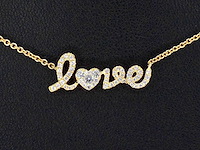 Gouden love collier met diamanten - afbeelding 1 van  8