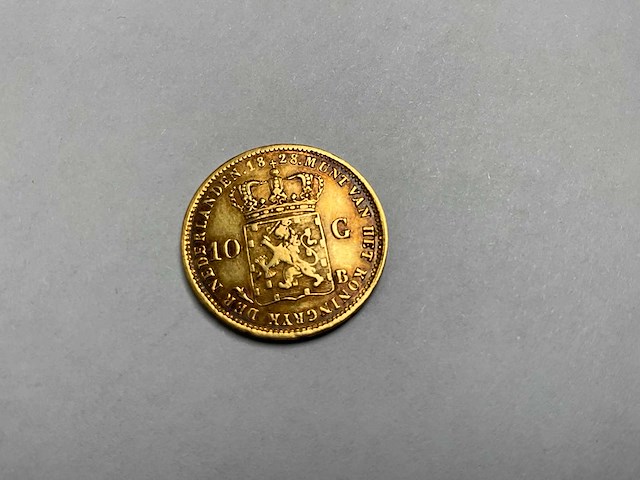 Gouden munt 10 gulden, willem i, 1828 - afbeelding 1 van  4