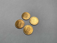 Gouden munten, 5 gulden wilhelmina, 1912 (4x) - afbeelding 1 van  3