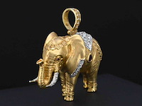 Gouden olifant zeer groot uitgevoerd, excl. ketting - afbeelding 5 van  10