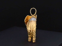 Gouden olifant zeer groot uitgevoerd, excl. ketting - afbeelding 8 van  10