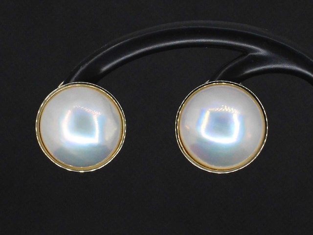 Gouden oorbellen blister parels - afbeelding 1 van  5