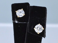 Gouden oorbellen diamant 1.00 ct - afbeelding 1 van  4