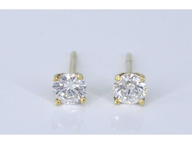 Gouden oorbellen diamant 1.00 ct - afbeelding 3 van  4