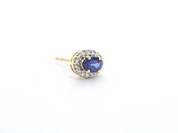 Gouden oorbellen diamant saffier - afbeelding 4 van  8