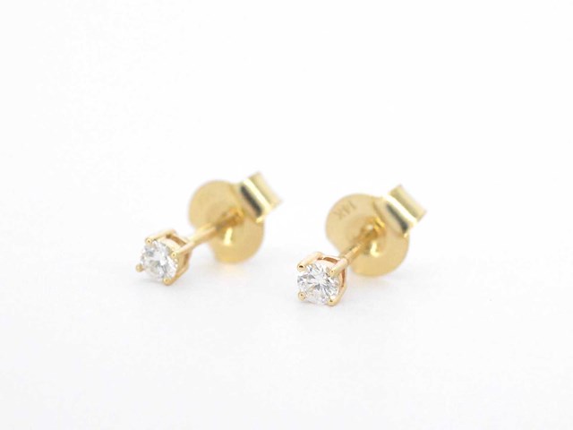Gouden oorbellen diamant - afbeelding 1 van  10