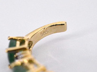 Gouden oorbellen diamanten smaragd - afbeelding 8 van  8