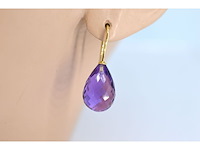 Gouden oorbellen met amethist - afbeelding 2 van  8
