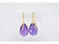 Gouden oorbellen met amethist - afbeelding 5 van  8