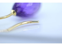 Gouden oorbellen met amethist - afbeelding 6 van  8