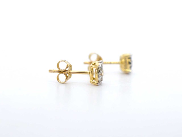 Gouden oorbellen met briljant geslepen diamanten - afbeelding 5 van  7