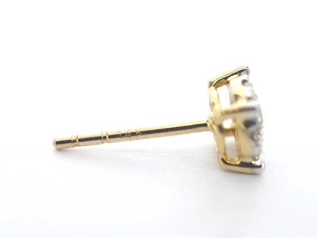Gouden oorbellen met briljant geslepen diamanten - afbeelding 6 van  7