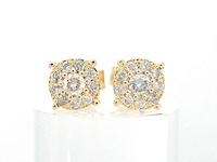 Gouden oorbellen met briljant geslepen diamanten - afbeelding 6 van  9