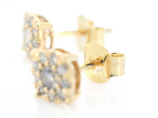 Gouden oorbellen met briljant geslepen diamanten - afbeelding 8 van  9