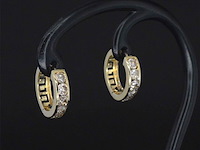 Gouden oorbellen met champagne gekleurde diamanten - afbeelding 1 van  6