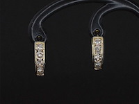 Gouden oorbellen met champagne gekleurde diamanten - afbeelding 2 van  6