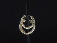 Gouden oorbellen met champagne gekleurde diamanten - afbeelding 3 van  6