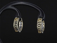 Gouden oorbellen met champagne gekleurde diamanten - afbeelding 4 van  6