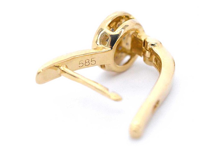 Gouden oorbellen met diamant - afbeelding 8 van  8