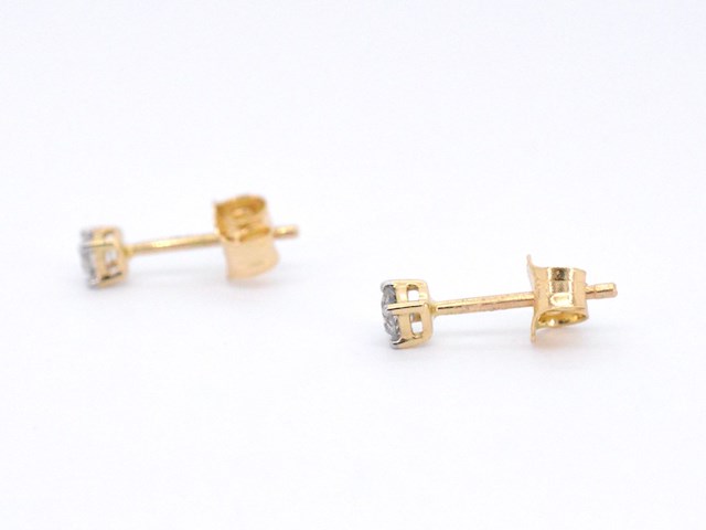 Gouden oorbellen met diamant - afbeelding 5 van  9