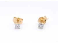 Gouden oorbellen met diamant - afbeelding 6 van  9