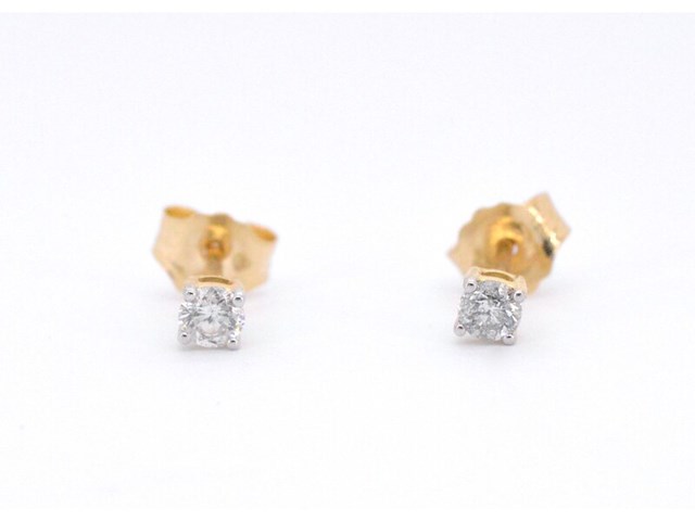 Gouden oorbellen met diamant - afbeelding 6 van  9
