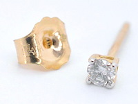 Gouden oorbellen met diamant - afbeelding 7 van  9
