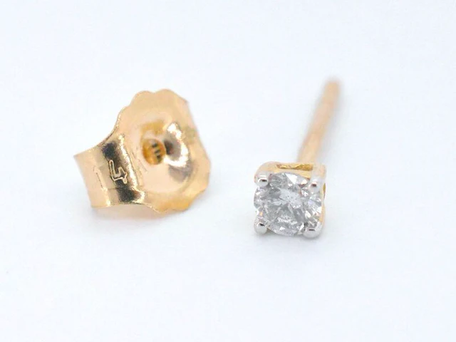 Gouden oorbellen met diamant - afbeelding 6 van  8