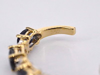 Gouden oorbellen met diamanten en saffier - afbeelding 7 van  9