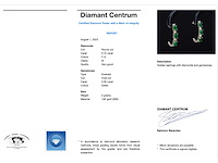 Gouden oorbellen met diamanten en smaragd - afbeelding 3 van  8