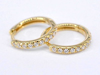Gouden oorbellen met diamanten - afbeelding 6 van  8