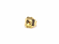 Gouden oorbellen met een groene ovale smaragd en natuurlijke diamanten - afbeelding 10 van  10