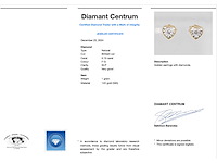 Gouden oorbellen met hartvorm briljant diamant - afbeelding 3 van  6