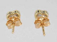 Gouden oorbellen met hartvorm briljant diamant - afbeelding 5 van  6