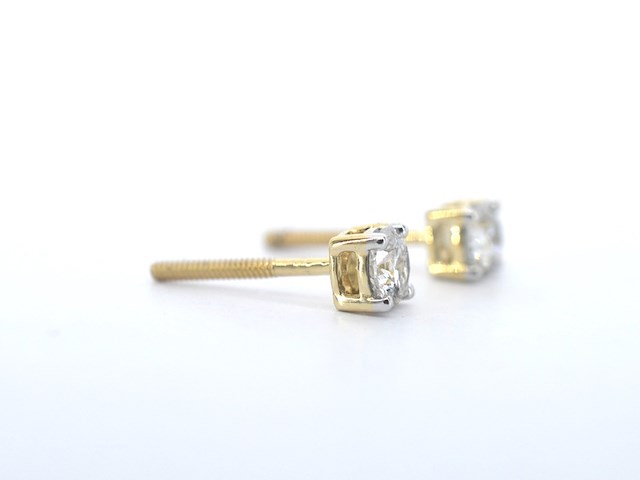 Gouden oorbellen met natuurlijke diamant - afbeelding 5 van  9