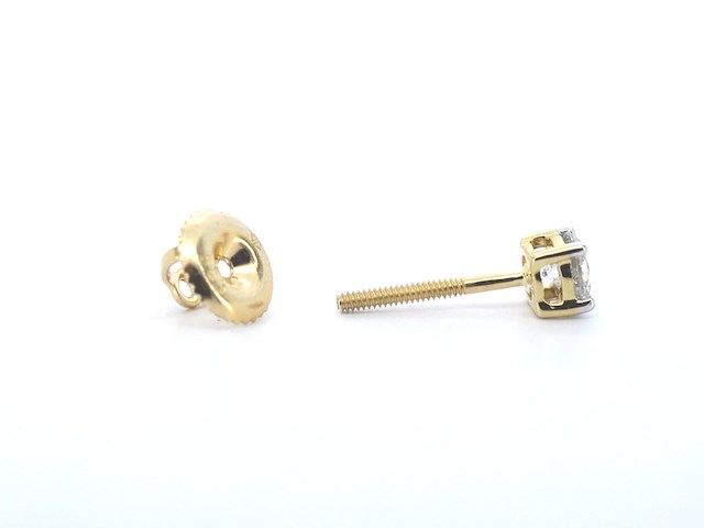 Gouden oorbellen met natuurlijke diamant - afbeelding 7 van  9