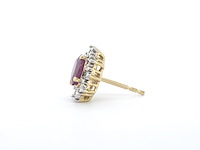 Gouden oorbellen met natuurlijke diamanten en robijn - afbeelding 11 van  12