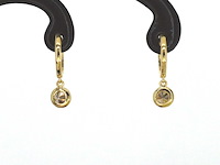 Gouden oorbellen met natuurlijke diamanten - afbeelding 5 van  10