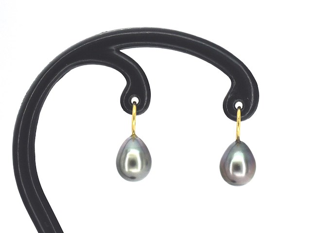 Gouden oorbellen met tahiti parels - afbeelding 1 van  9
