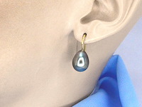 Gouden oorbellen met tahiti parels - afbeelding 2 van  9