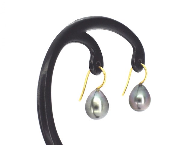 Gouden oorbellen met tahiti parels - afbeelding 4 van  9