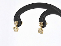 Gouden oorbellen met vier natuurlijke diamanten 1.60 carat - afbeelding 5 van  11