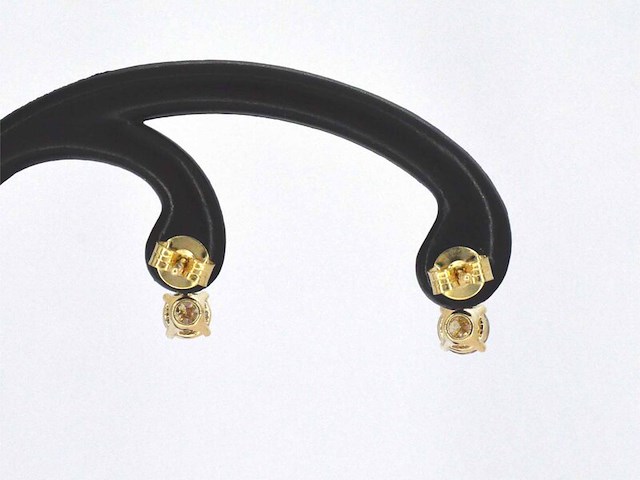 Gouden oorbellen met vier natuurlijke diamanten 1.60 carat - afbeelding 6 van  8